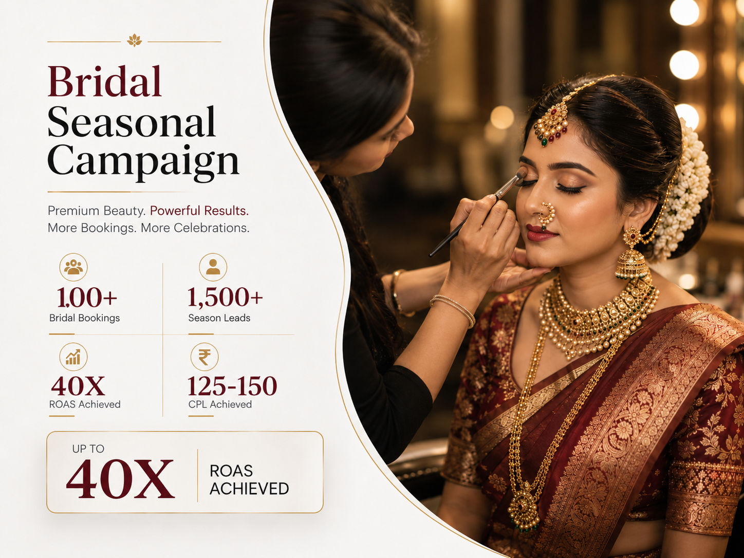 100+ Bridal Bookings at 40X ROAS